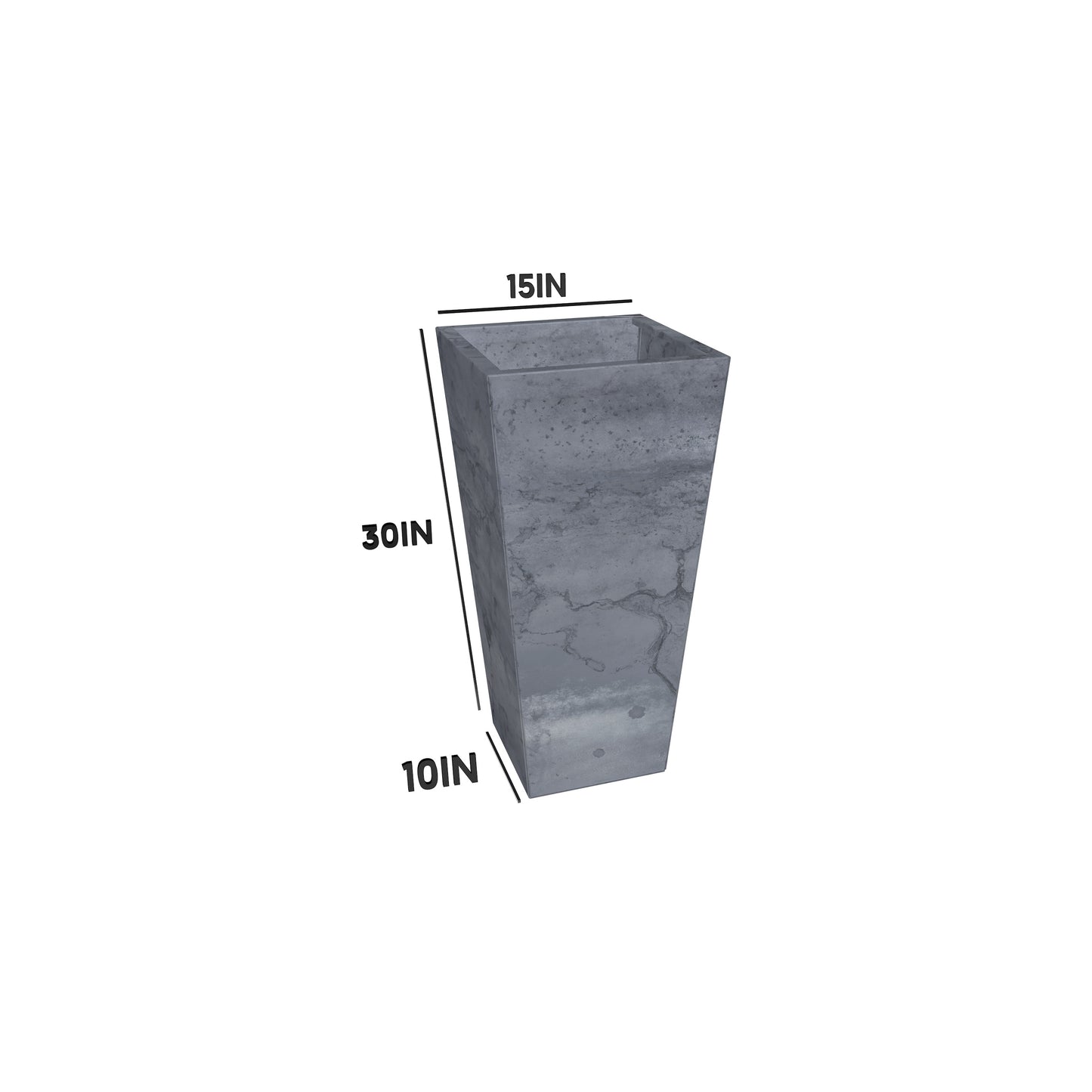 Tapered Steel Planter Box (15" L x 15" W x 30" H)