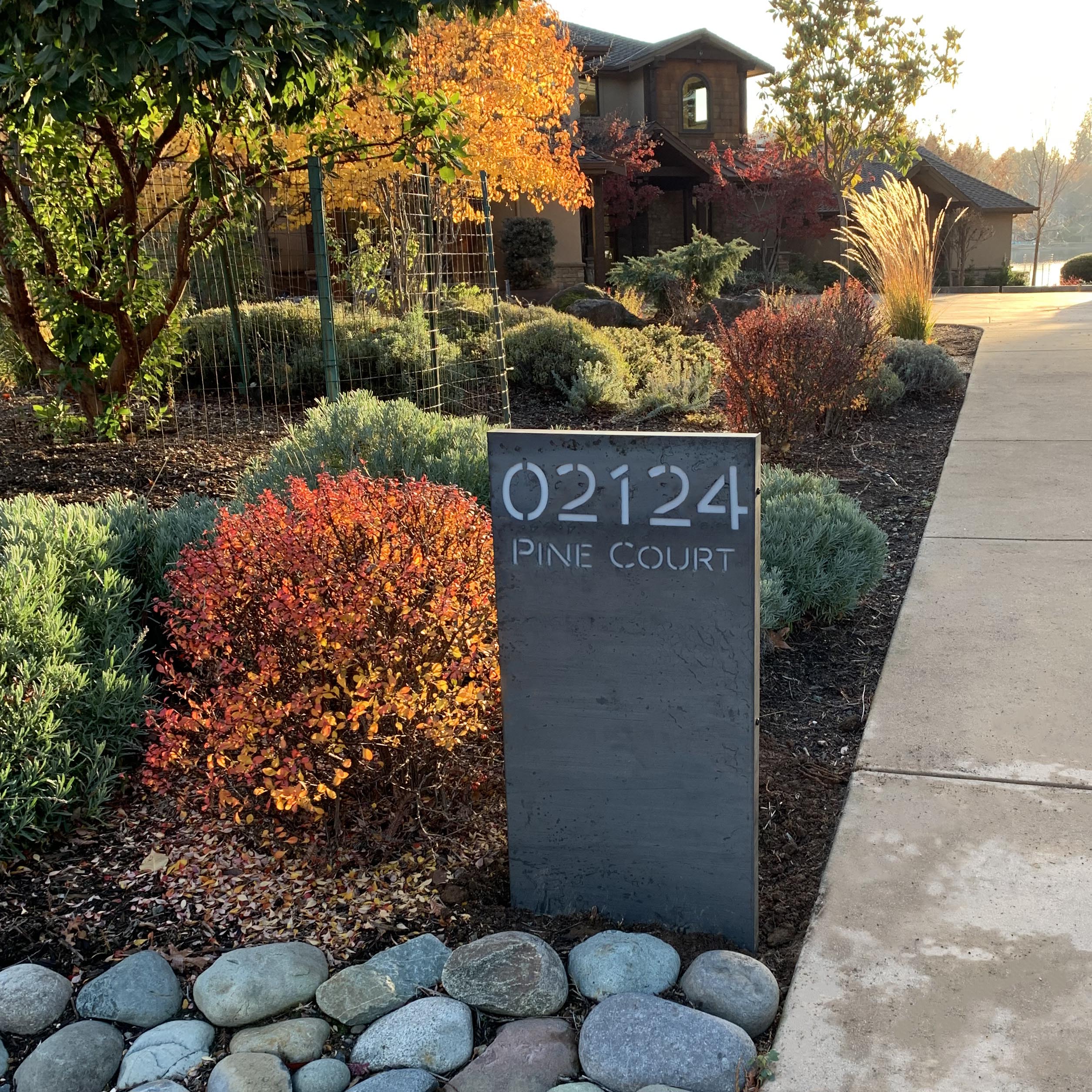 Steel Address Sign COR-TEN Steel Street Address Sign – Edge Right