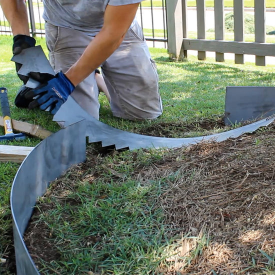 Hammer-In Landscape Edging - Cor-Ten Steel - 4ft Strips - Plus Connect ...