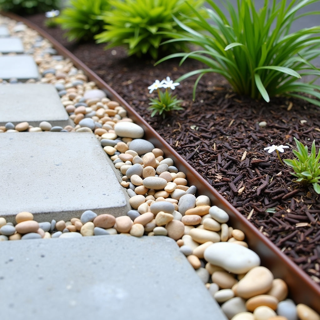 Hammer-In Landscape Edging - Cor-Ten Steel - 4ft Strips - Plus Connector Clips